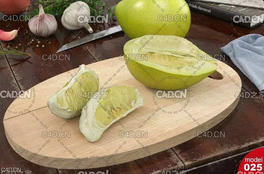 水果 柚子C4D模型 grapefruit
