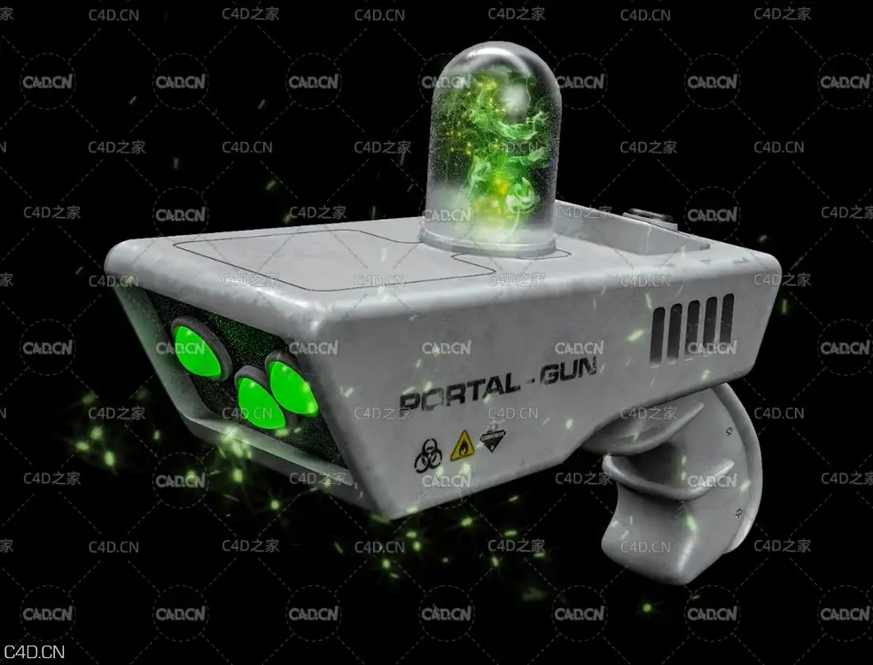 C4D科幻激光枪建模视频教程 Modeling and Texturing 3D Portal Gun in Cinema 4D