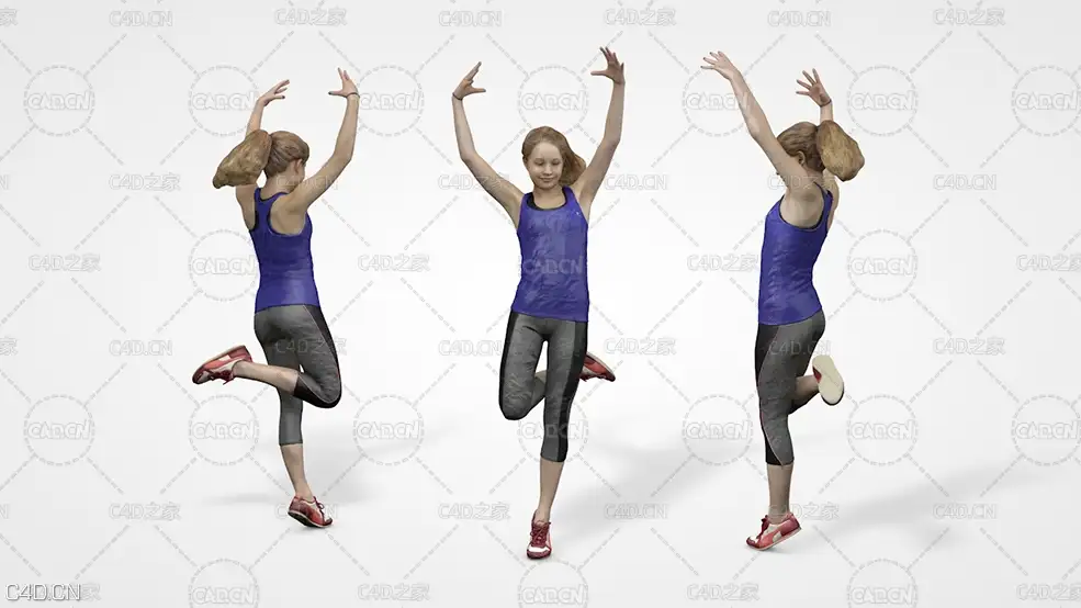 跳舞的小女孩3D扫描模型 3D Ema Sportswear Kid Teenage Girl Dancing