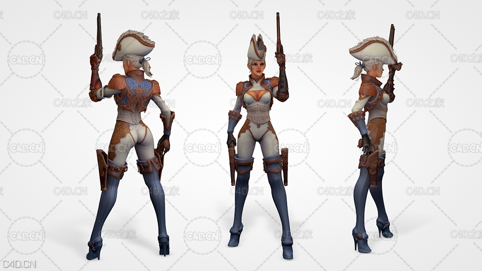 卡塔琳娜·沃德里奇上将 女战士C4D模型 Admiral Katalina Voidridge 3d model - C4D之家 - CN200110-03.jpg