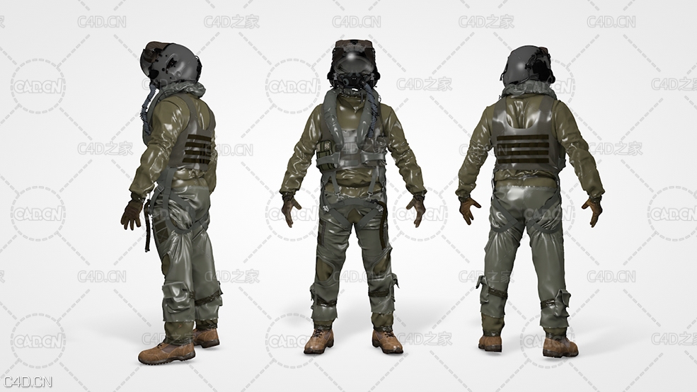 F35飞机飞行员服装 FLIGHT SUIT F35 Pilot 3d model - C4D之家 - 0.jpg