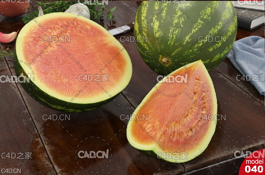切开的一半西瓜 watermelon