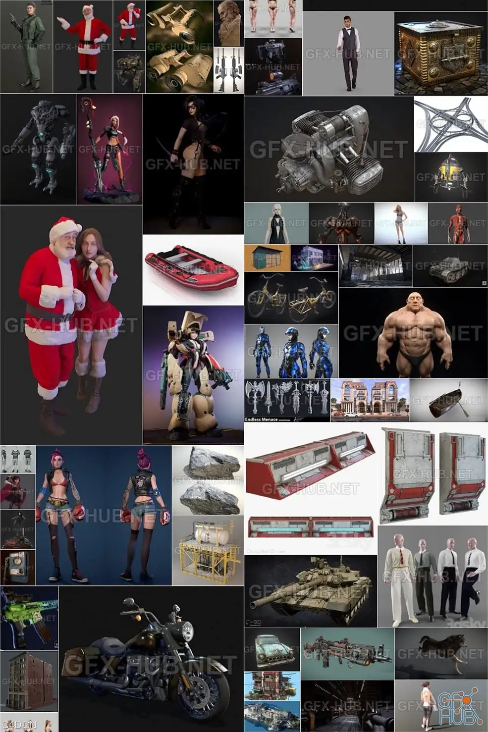 55个电影游戏3D模型合集 PBR Game 3D-Models Bundle Jan 2020