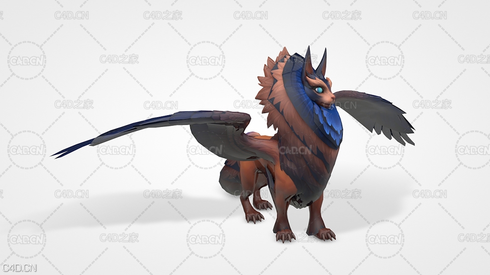 长翅膀的狮兽座骑 Fluffy mount - C4D之家 - CN200110-16.jpg