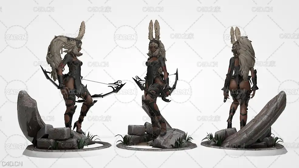 拿弓箭的女孩游戏模型 Fran Final Fantasy Scene
