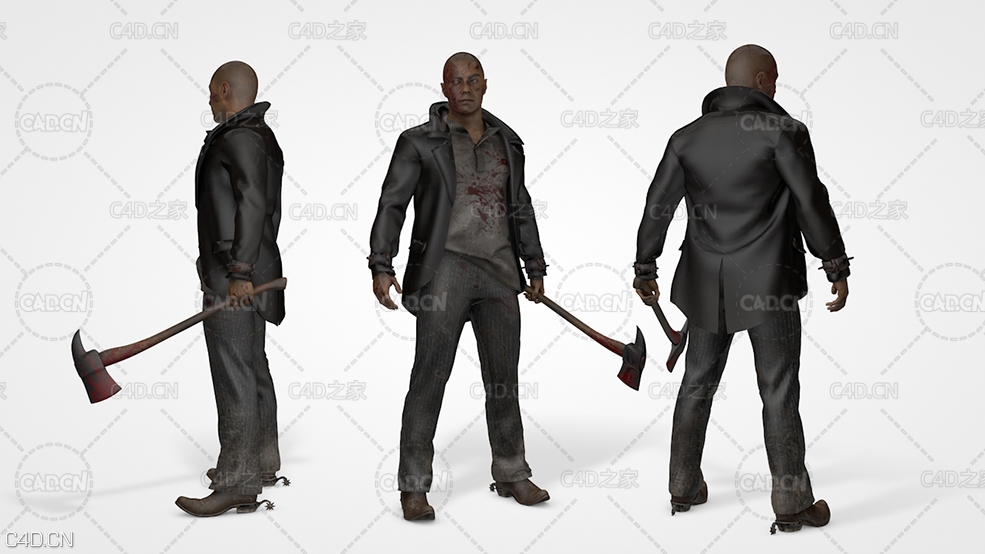 手拿斧子的凶手 Hank Harper 3D model - C4D之家 - CN200110-20.jpg