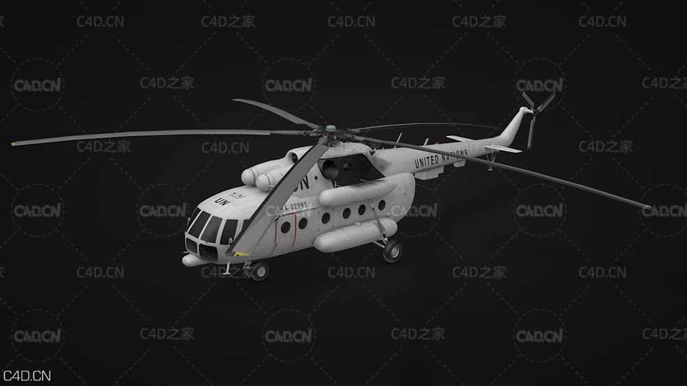 武装直升机 战斗直升机飞机 Mi-8MTV UN 3d model - C4D之家 - CN200110-33.jpg