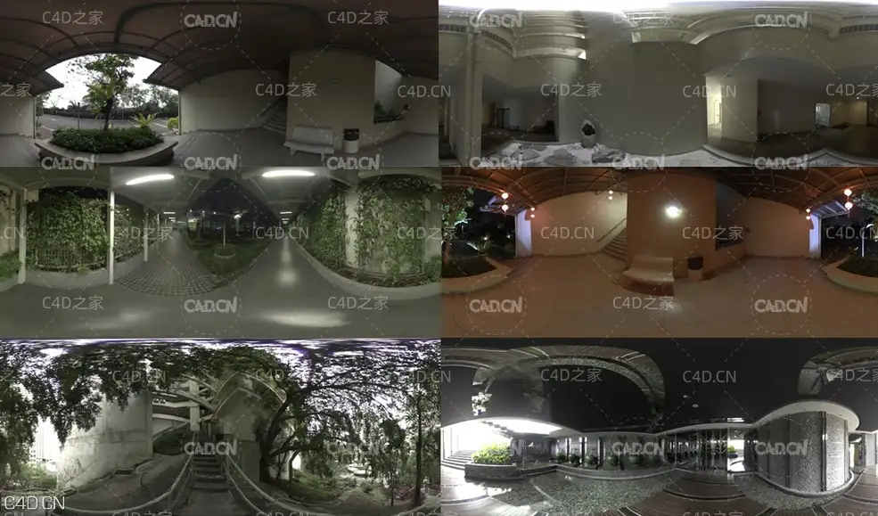 6幅地下室建筑环境HDR环境贴图素材 HDRI BUNDLE SUBSTANCE
