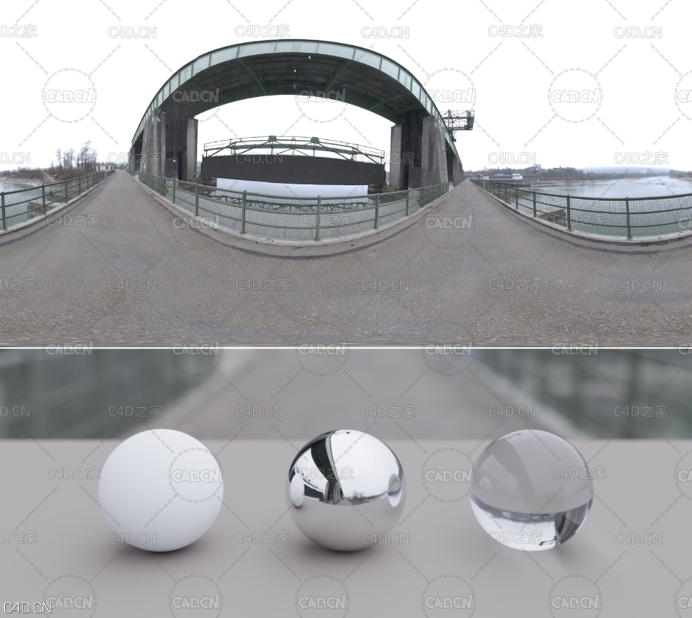 12个户外建筑桥梁大坝HDR环境贴图素材 Gumroad – HDRI + Backplates: Dam (Dogern)