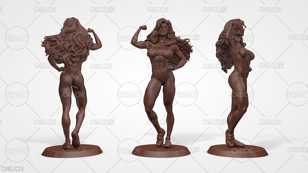 性感的健美女性 She Hulk 3D Model 3D print model - C4D之家 - CN200110-48.jpg
