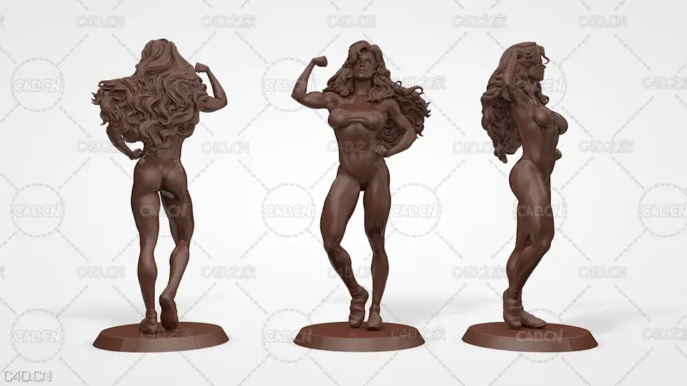 性感的健美女性 She Hulk 3D Model 3D print model