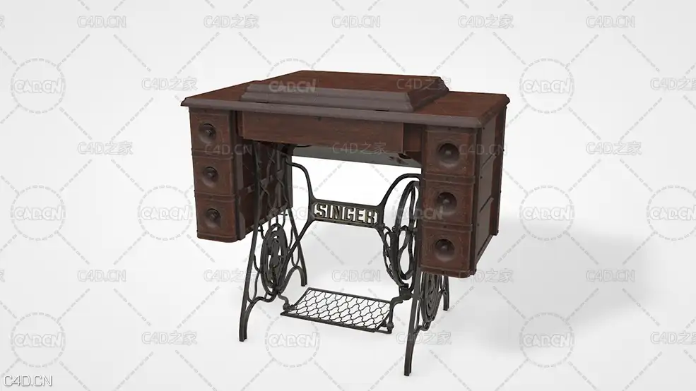 缝纫机 Singer Sewing Table - C4D之家 - CN200110-49.jpg