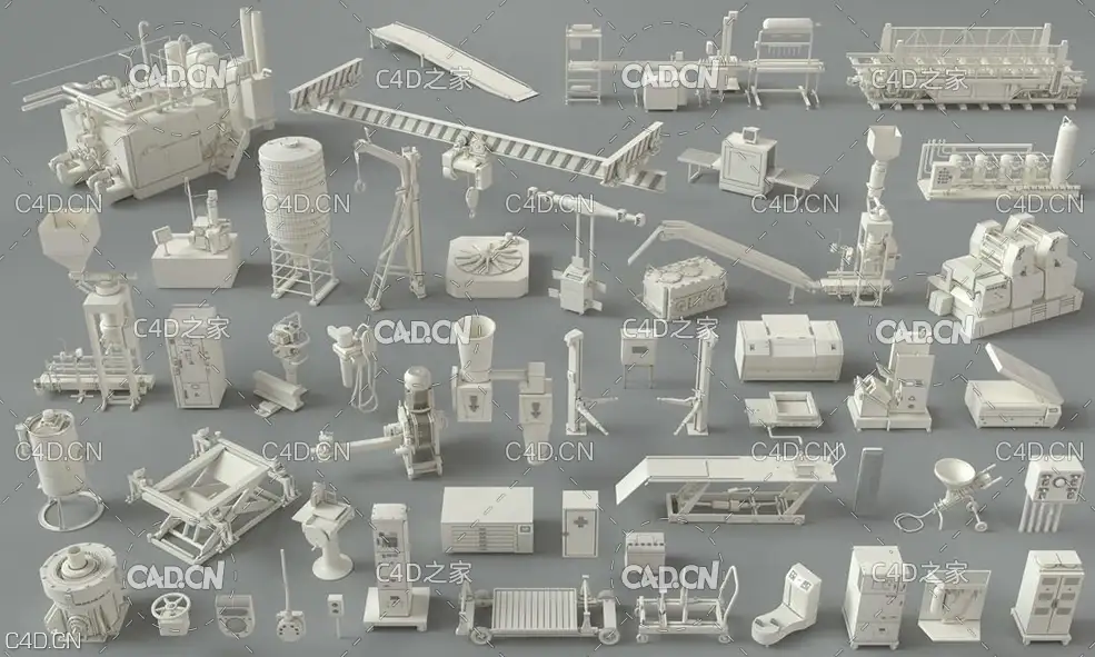 49个工厂车间器械设备模型合集 Cgtrader-Factory Units-part-3 - 49 pieces 3D model