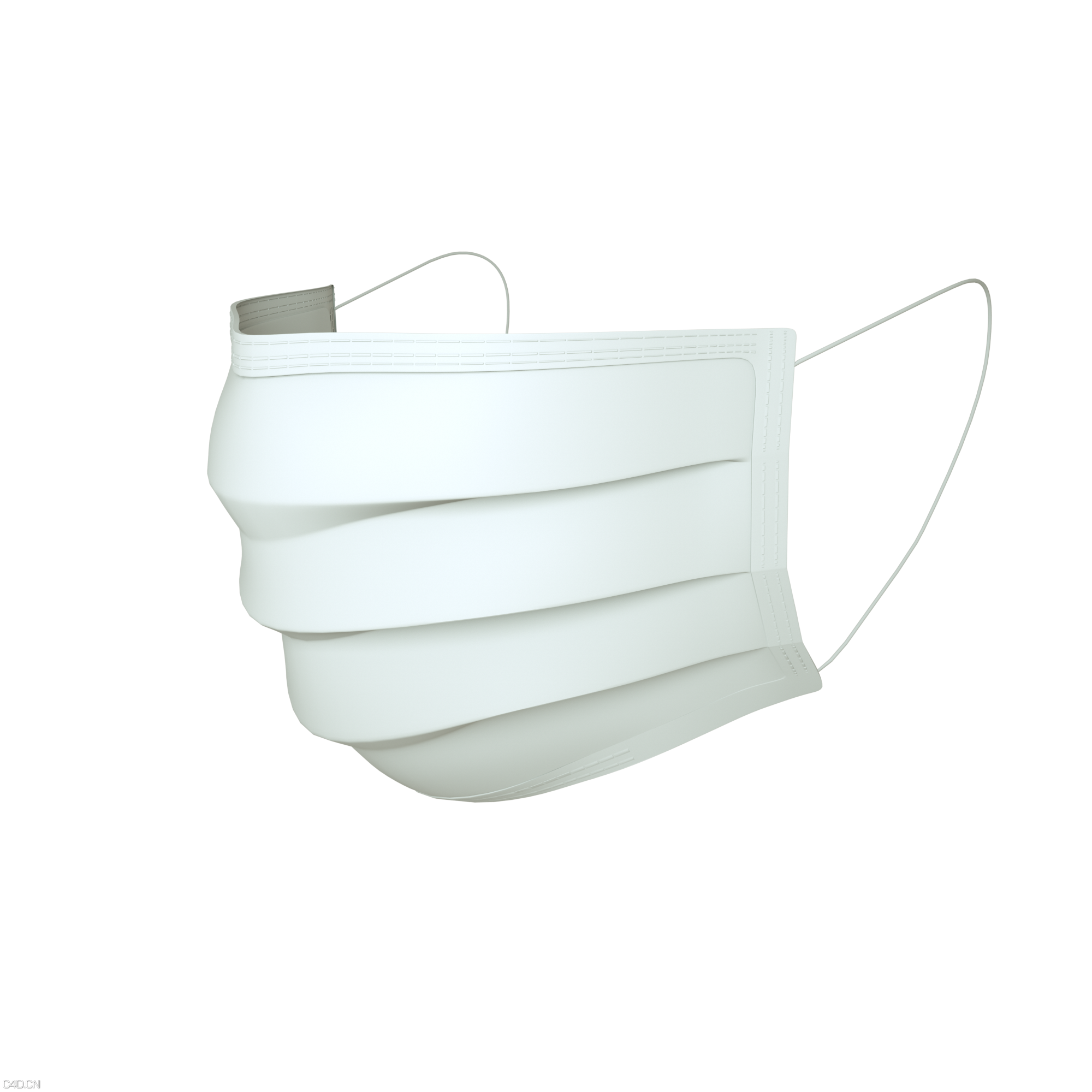 口罩素模 中模(含模型下载) - C4D之家 - 01.png