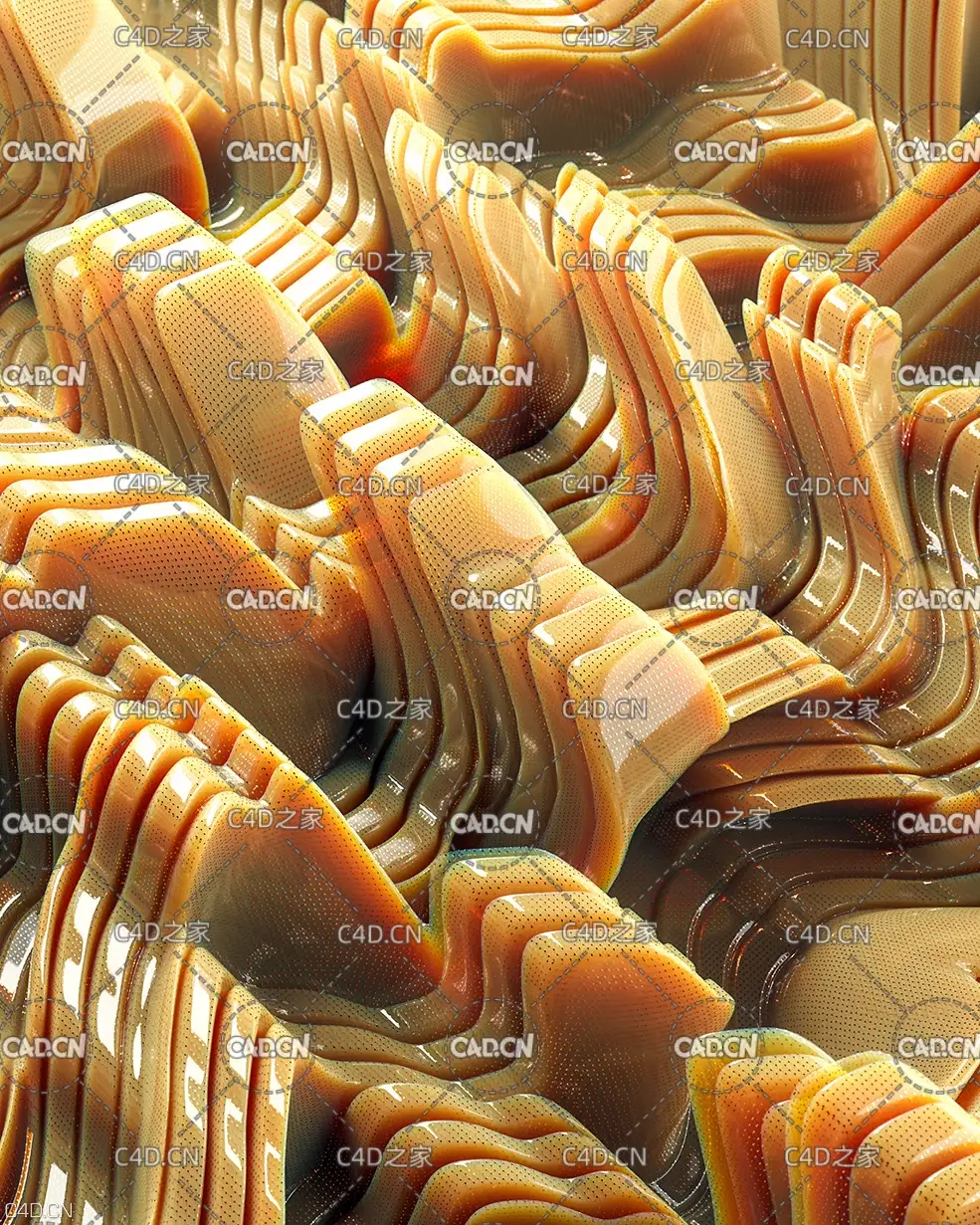 C4D Redshift动画工程：网点科幻物体切片摆动动画 Sliced