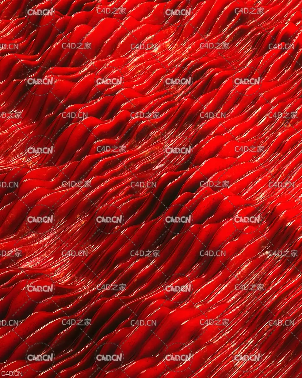 C4D Redshift动画工程：红色波动的图形动画 Form