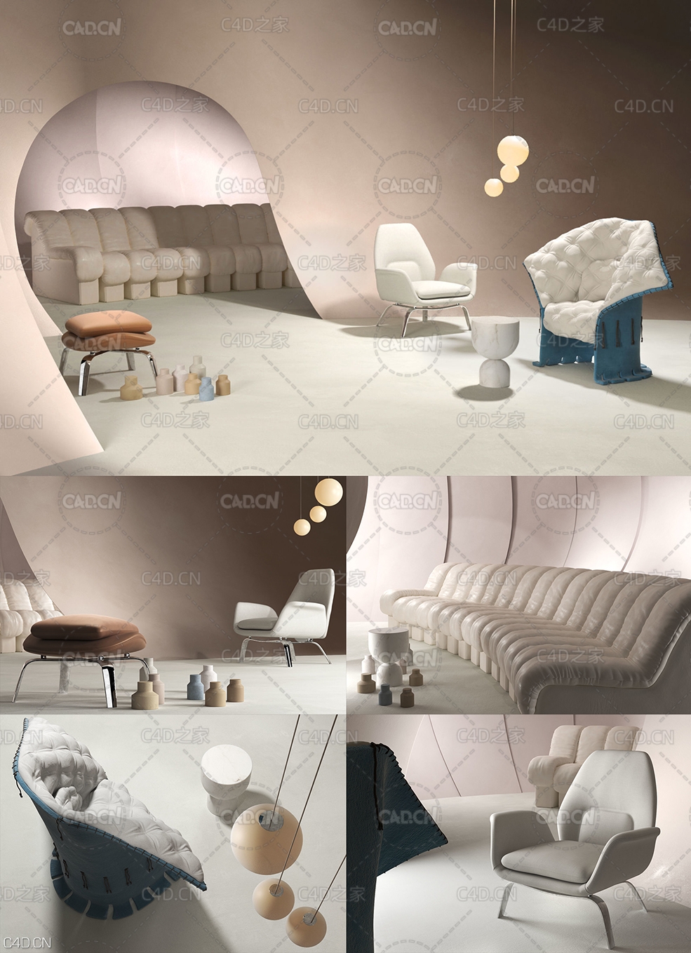 C4D室内模型：休闲空间 BeInspiration 67 3D models