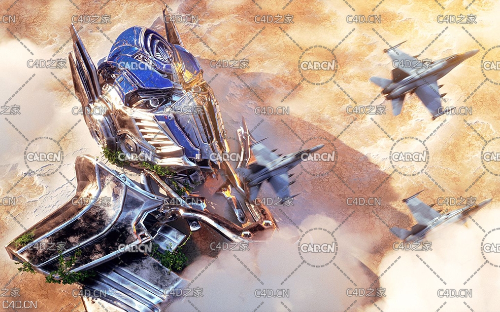 C4D变形金刚陨落场景案例-HOUDINI云层制作