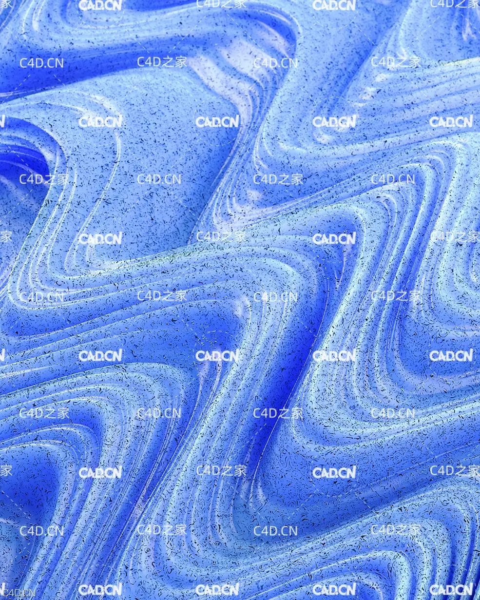 C4D Redshift动画工程：蓝色波纹循环动画 Blueberries