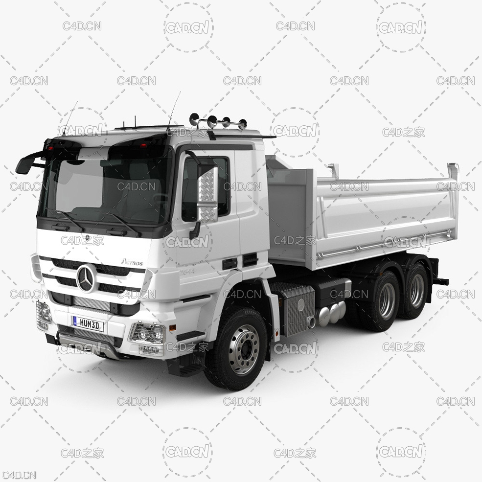奔驰卡车 货车 Mercedes-Benz Actros Tipper 3-axle 2011 3D model