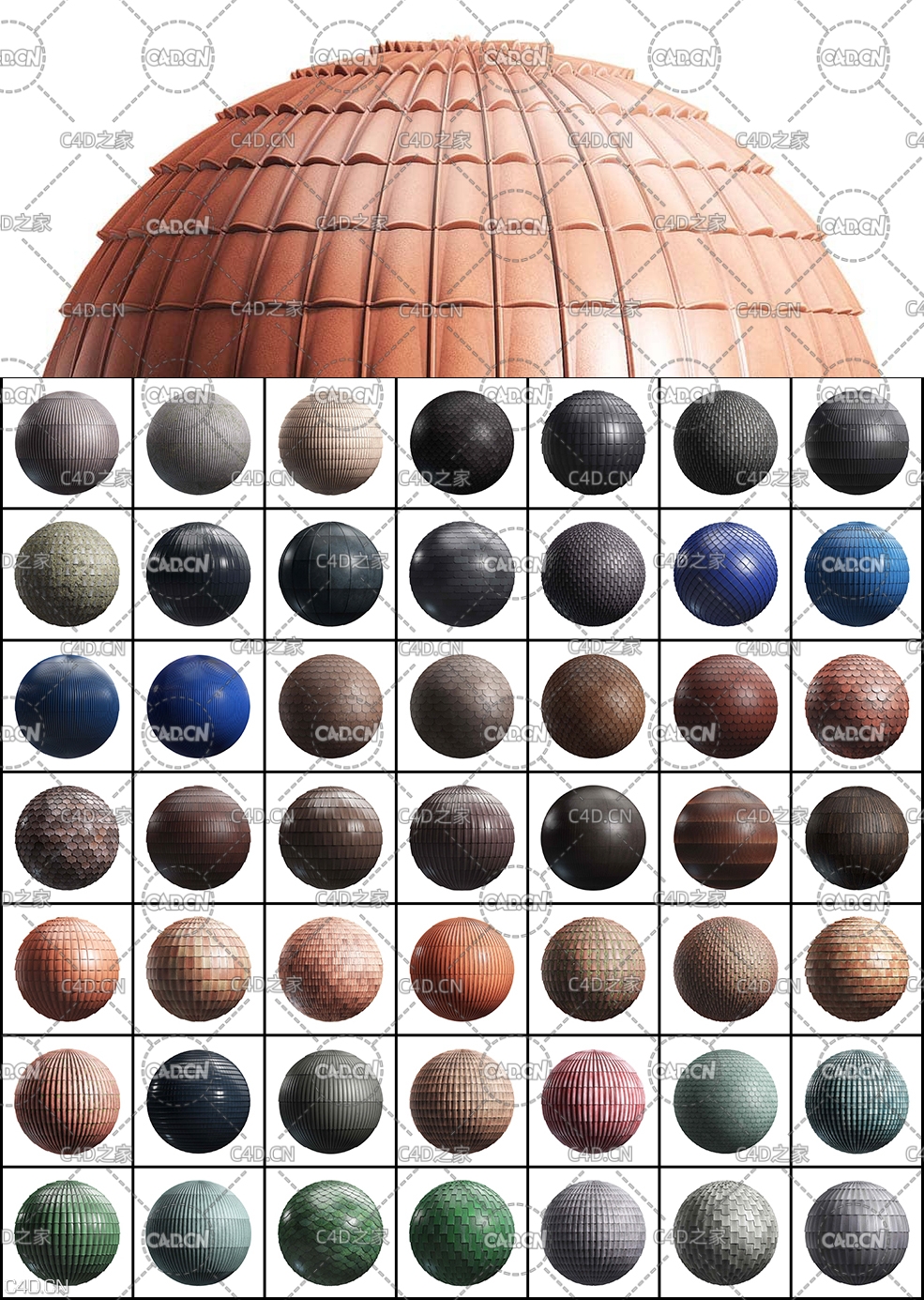100个实用房顶贴图纹理素材 CGAxis 8K PBR Textures Collection Volume 22 – Roofs - C4D之家 - 未命名-1.jpg