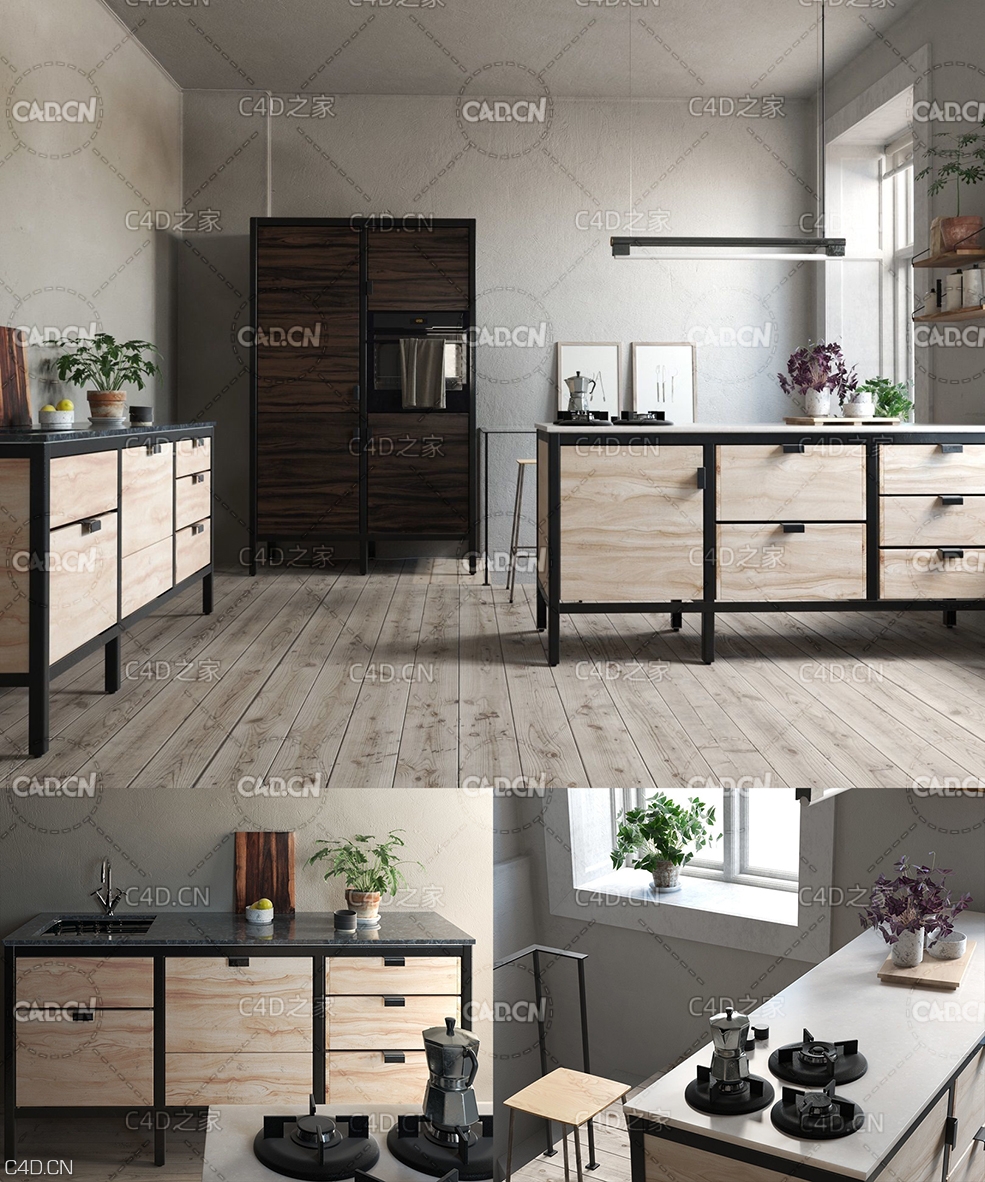 C4D室内模型：开放厨房模型 CGTrader – BeInspiration 71 3D models - C4D之家 - 1.jpg