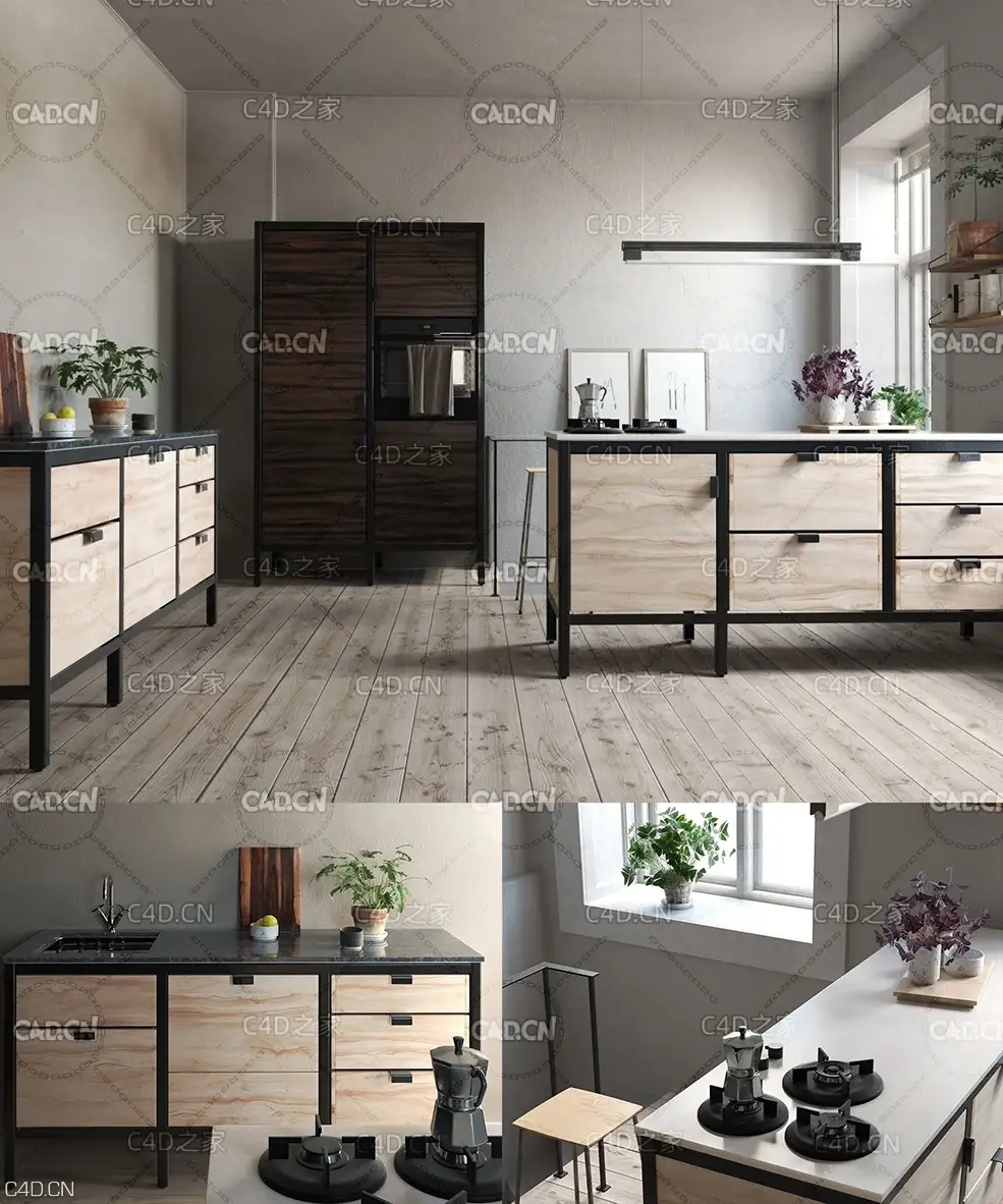 C4D室内模型：开放厨房模型 CGTrader – BeInspiration 71 3D models - C4D之家 - 1.jpg