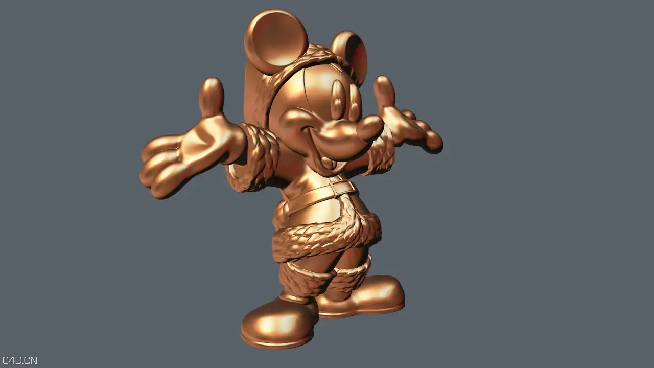 米奇/米老鼠_高精度镀金模型 - C4D之家 - 01.jpg