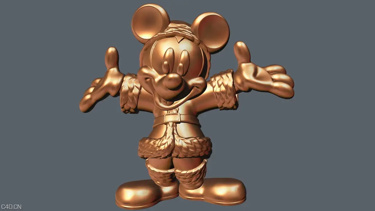 米奇/米老鼠_高精度镀金模型 - C4D之家 - 02.jpg