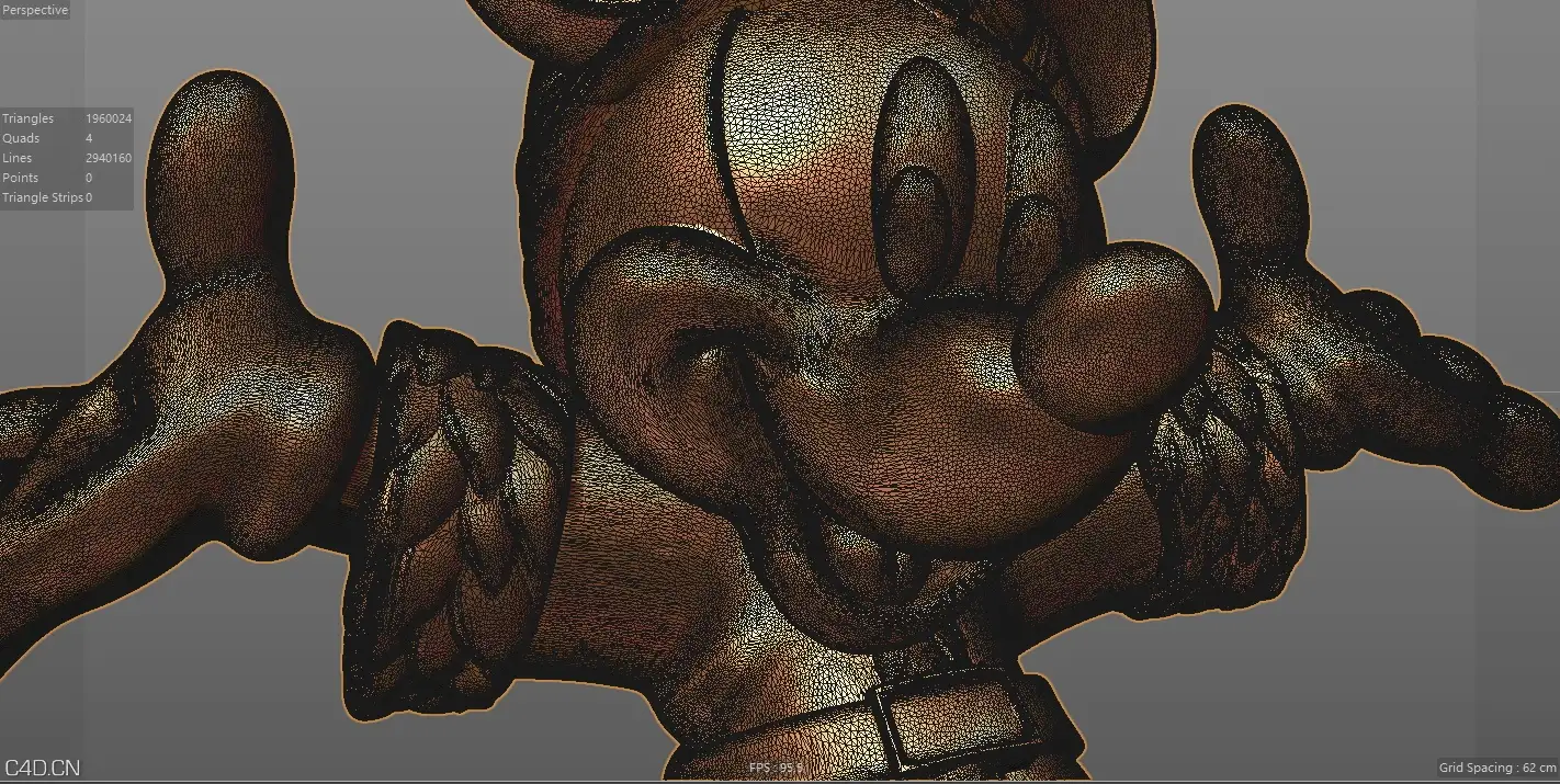 米奇/米老鼠_高精度镀金模型 - C4D之家 - 04.jpg