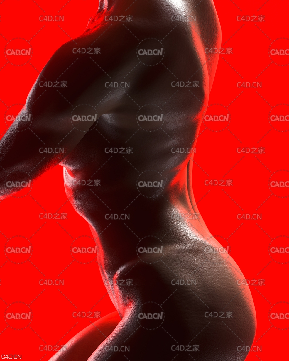 C4D Redshift工程：女性人体模特 Tone