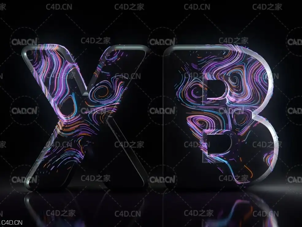 C4D R21使用域立场功能制作光线粒子攀爬效果教程(含工程) Cinema 4D Field Force