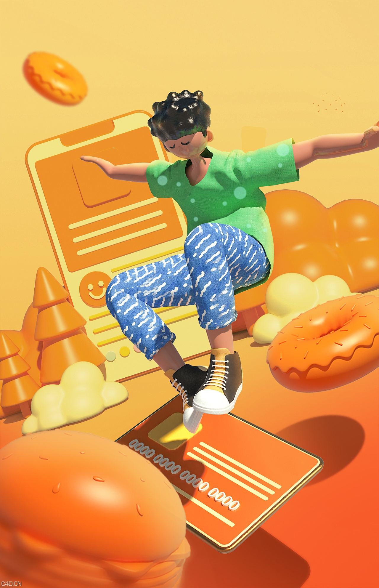 一个卡通人物的模型