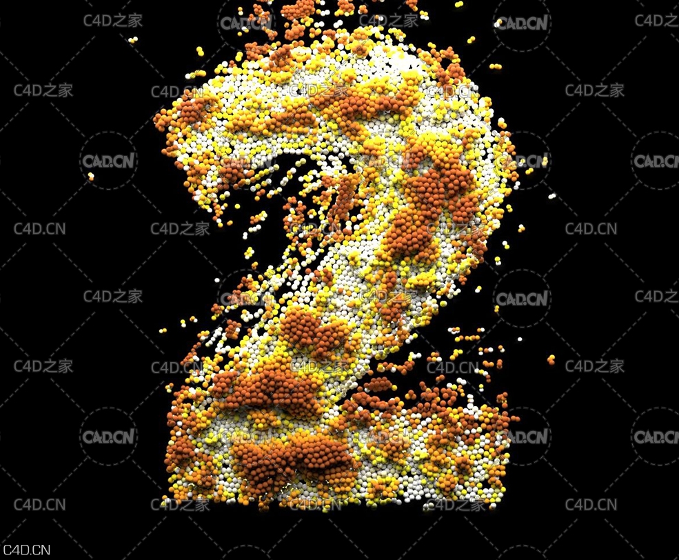 C4D+X-particles粒子制作倒J时动画（含工程文件）三