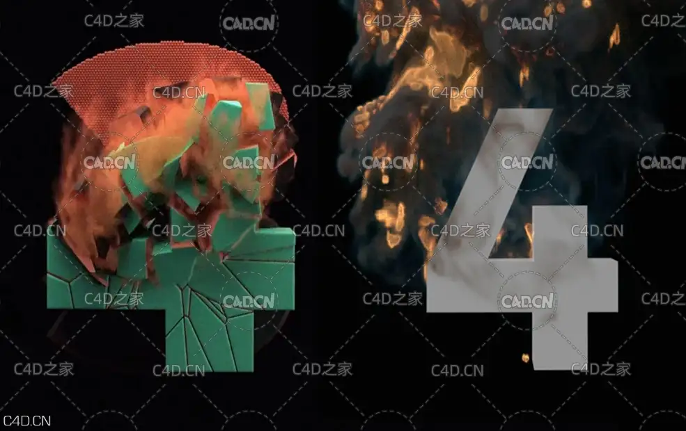 C4D+X-particles粒子制作倒J时动画（含工程文件）四