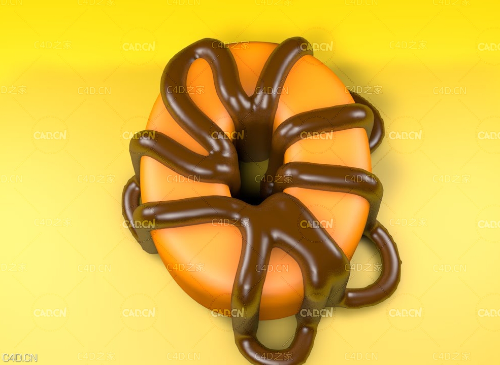 C4D制作一个卡通巧克力甜甜圈教程 How to make donut animation with Cinema 4D