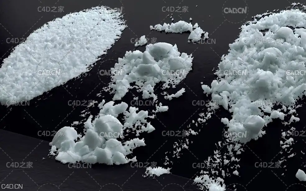 C4D使用X-particles粒子插件制作雪球破碎教程