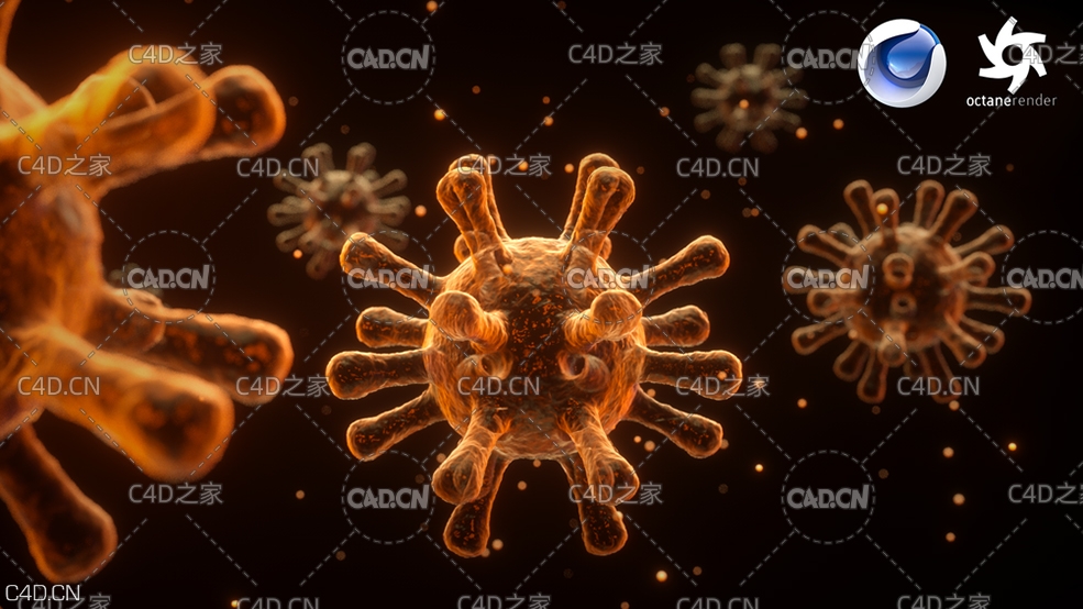 C4D+OC创建真实的新型冠状病毒教程（含工程文件）Modeling Corona virus - C4D之家 - Virus_2.jpg