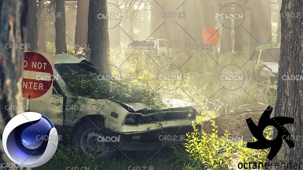 C4D配合Octane制作森里荒废的汽车场景教程 - C4D之家 - maxresdefault.jpg