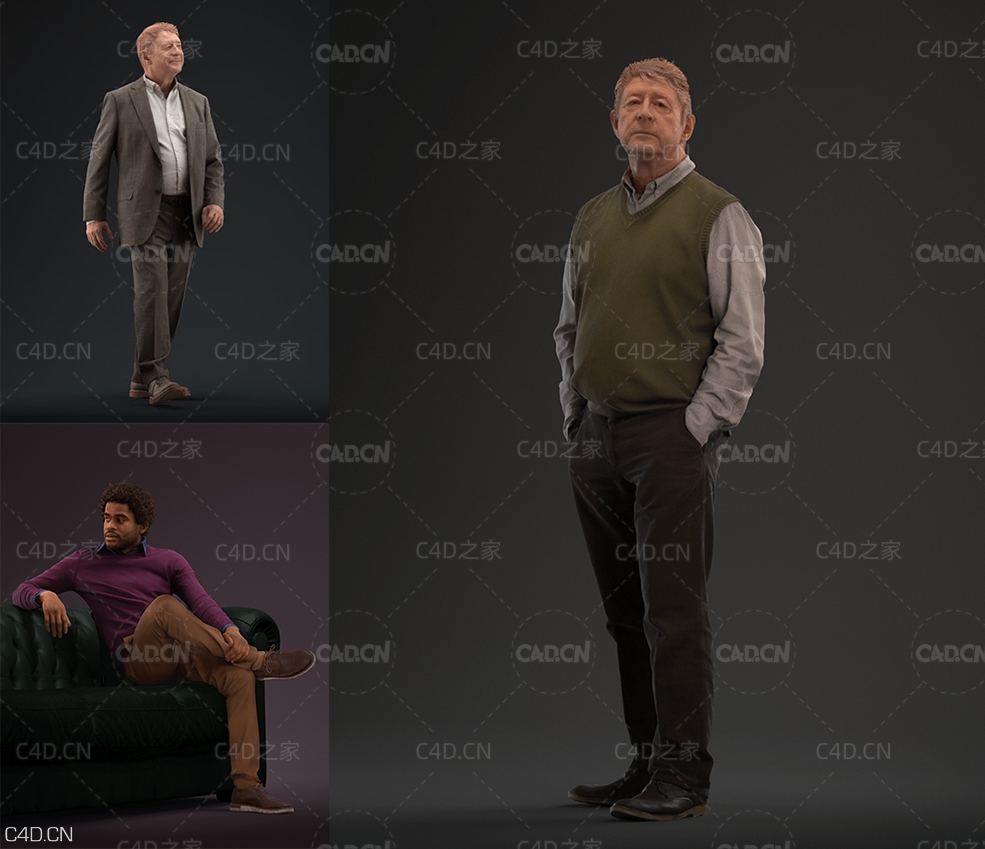 15个3D人物模型合集系列[MAX模型] Human Alloy Premium 3D-People Collection - C4D之家 - 1.jpg