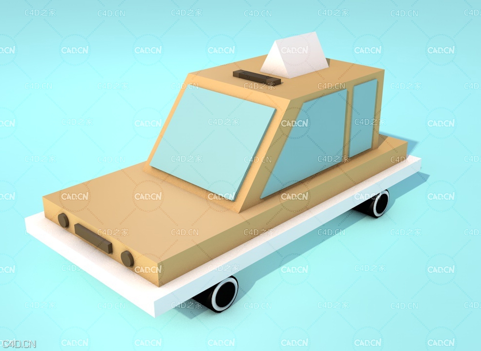 低面多边形出租车C4D模型 - C4D之家 - 01f9bc5e689ee0a801216518f880fd.jpg@2o.jpg