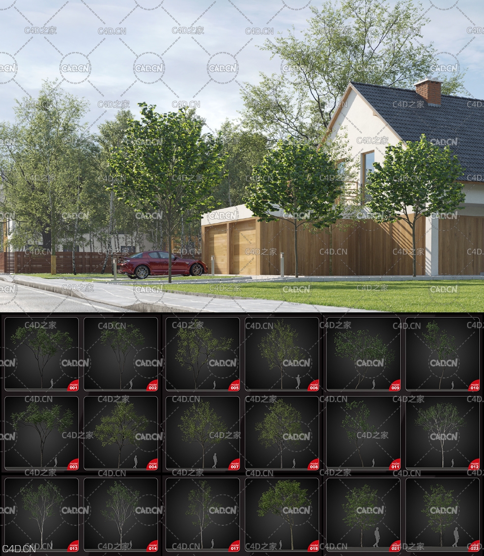 40个不错景观树木3D模型合集(MAX)Evermotion – Archmodels vol. 207