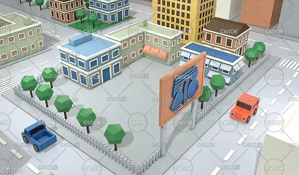 C4D打造一个简约清新的小城市视频教程 - C4D之家 - 1.jpg
