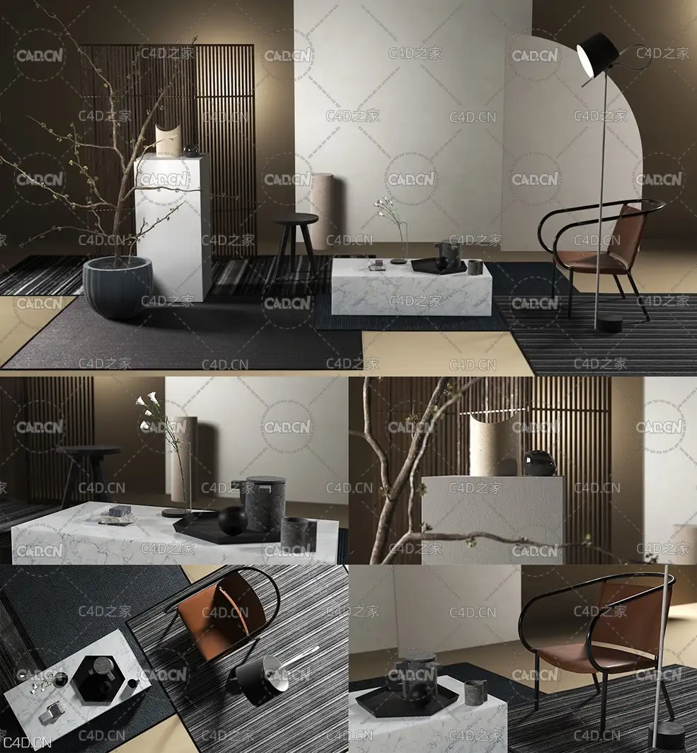 C4D室内模型：茶室模型 CGTrader – BeInspiration 38 3D models