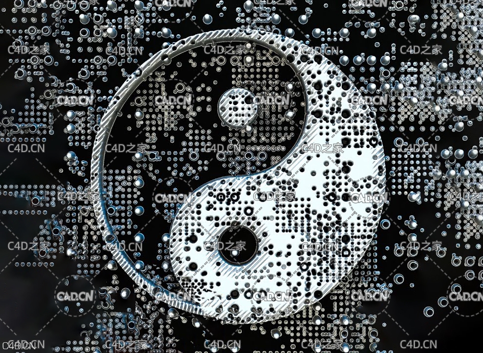 C4D制作气泡八卦图动画教程 LAYERED DISPLACEMENT MAPS (Cinema 4D Tutorial)