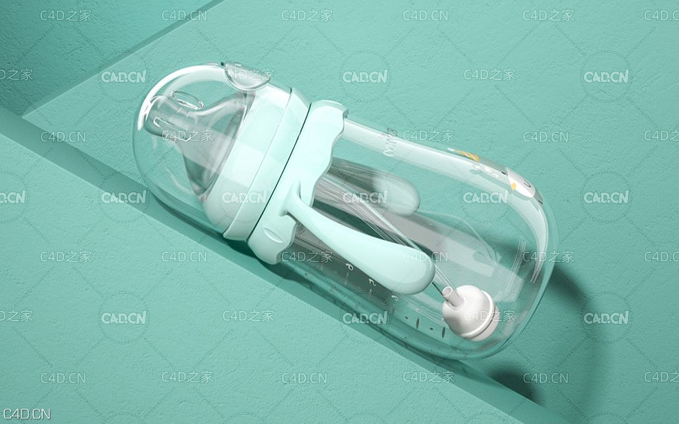 C4D奶瓶建模OC渲染教程中文案例教程