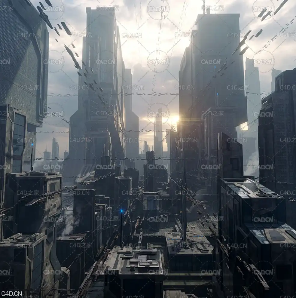 外星科幻未来城市场景模型 Kitbash3D – Sci-Fi Industrial