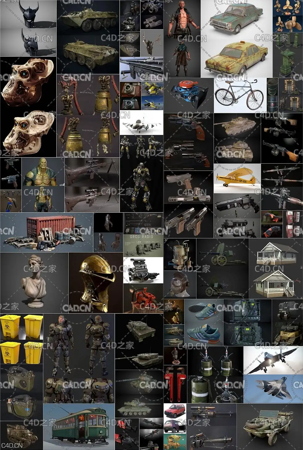 电影游戏模型合集（MAX）PBR Game 3D-Models Bundle April 2020