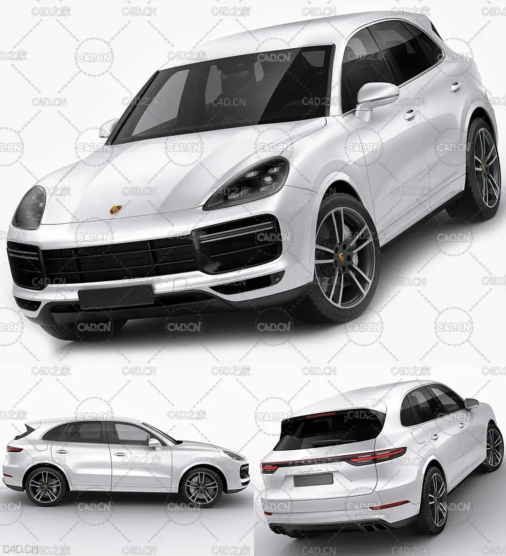 保时捷卡宴 Turbo汽车3D模型 Porsche Cayenne Turbo 2018 3D model
