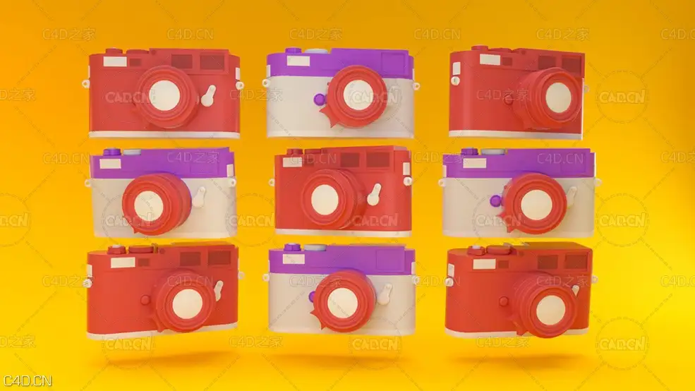 卡通徕卡M9复古相机C4D模型 Cinema 4D 3D Model Leica M9 Vintage Camera - C4D之家 - Free-Cinema-4D-3D-Model-Leica-Camera-2-1536x864.jpg